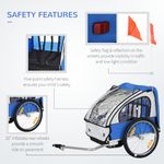 HomCom remorca biciclete pentru copii, 2 locuri, 126x78x79cm fotografia produsului View 7 S