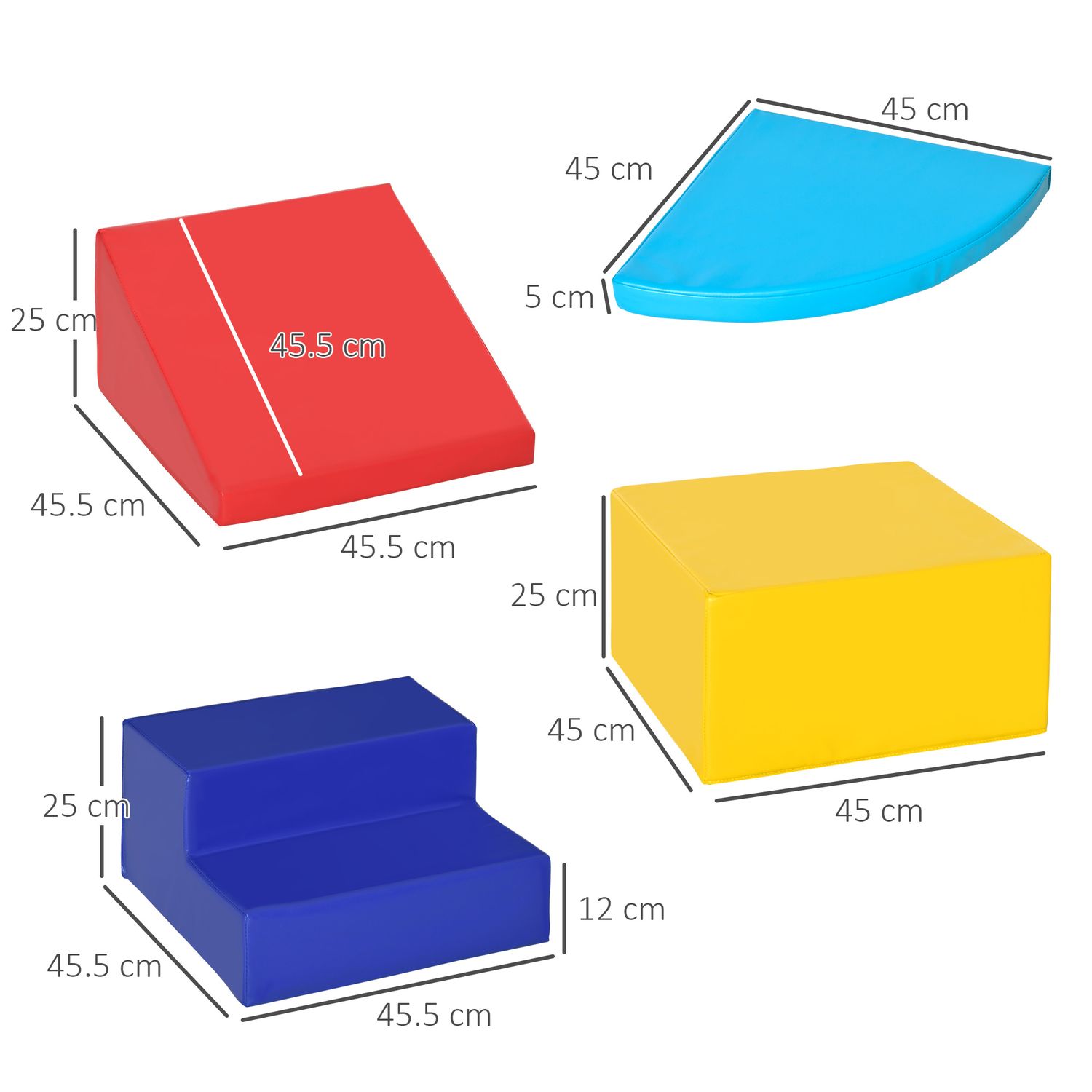 HOMCOM Set Constructii Moi de 4 Piese pentru Copii de 1-3 Ani, Multicolor fotografia produsului View 2 L