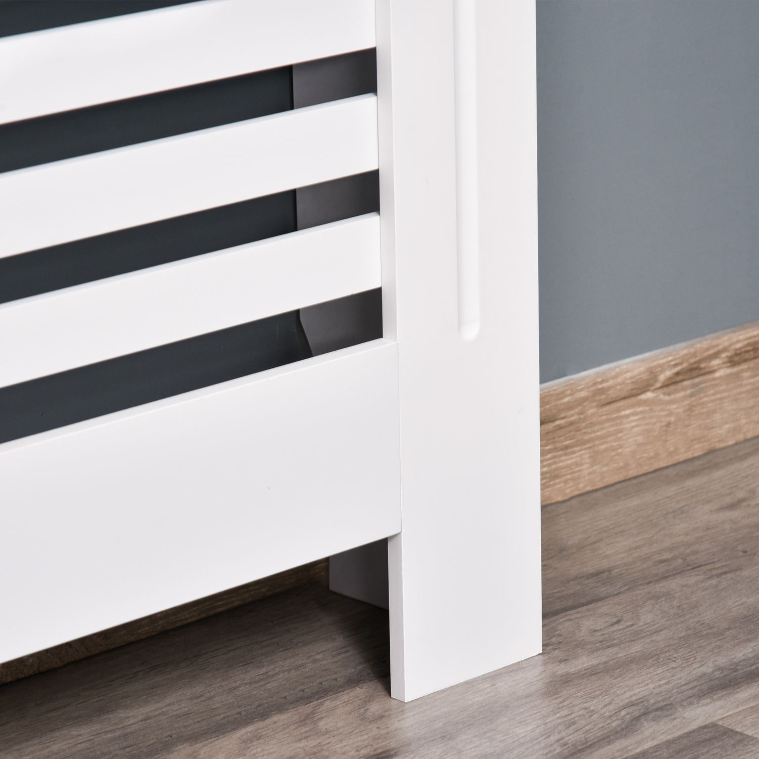 HomCom masca radiator, sipci MDF, 12x19x81cm, alb fotografia produsului View 3 L