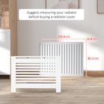 HomCom masca radiator, sipci MDF, 12x19x81cm, alb fotografia produsului View 5 S