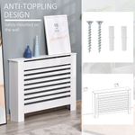 HomCom masca radiator, sipci MDF, 12x19x81cm, alb fotografia produsului View 7 S