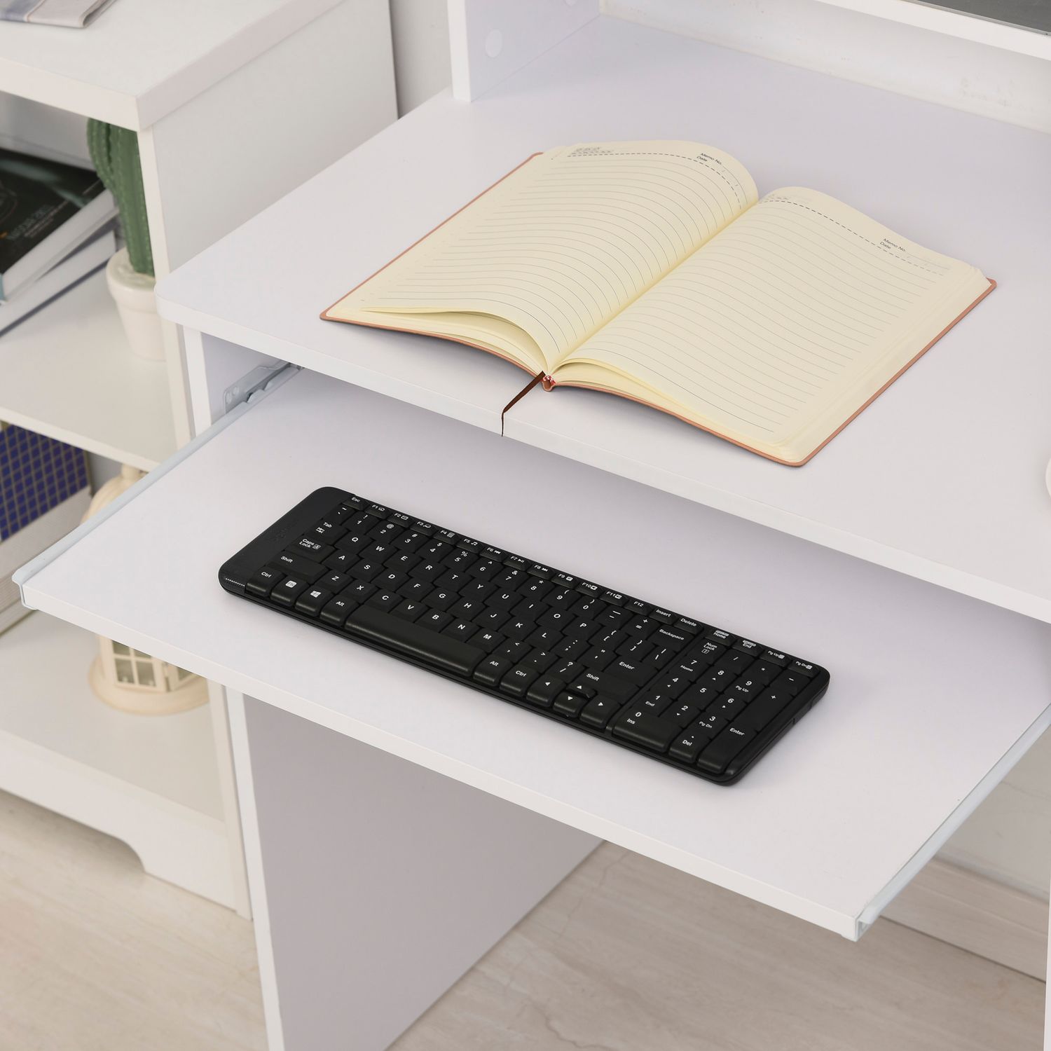 HomCom birou pentru calculator, 104x48x95.5cm, alb fotografia produsului View 6 L