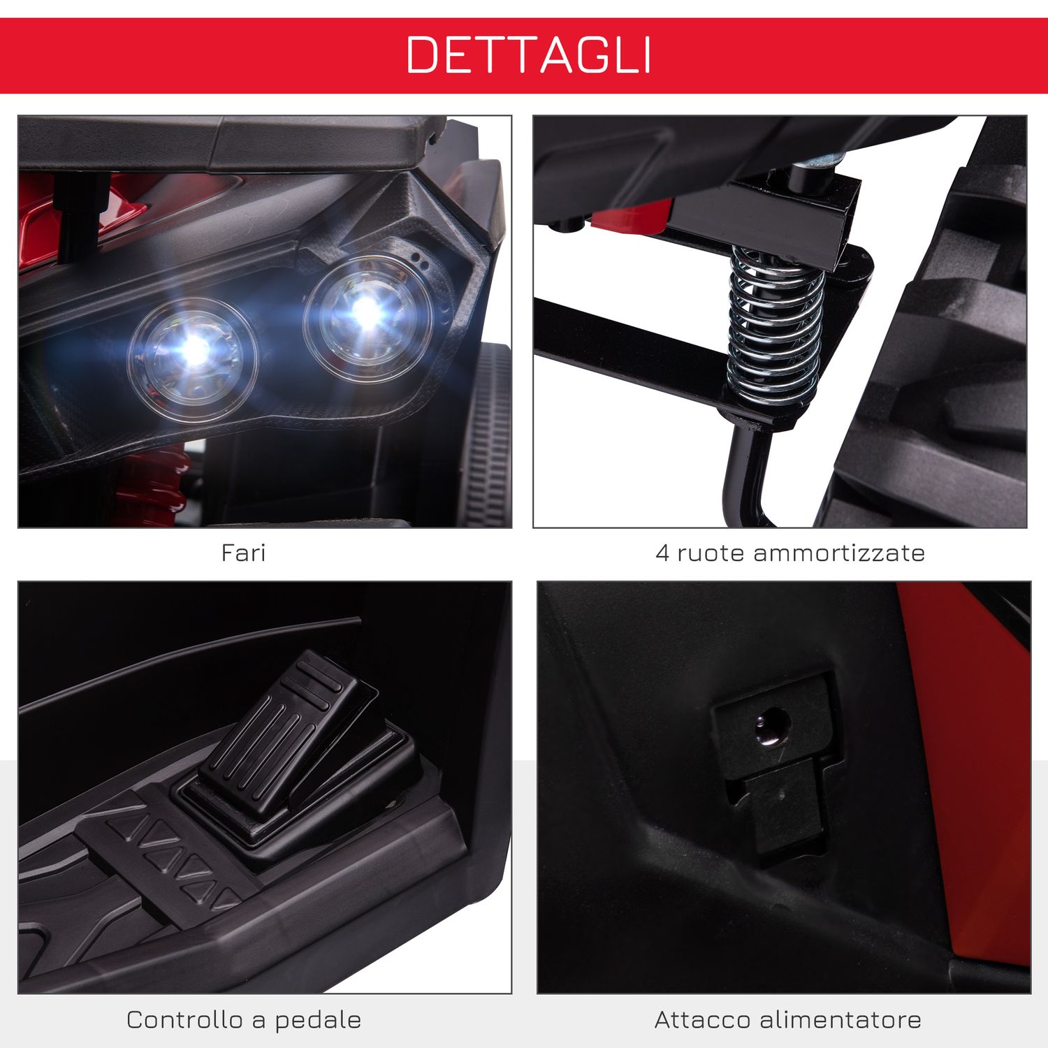 HomCom ATV electric 12V copii 3-5 ani, 100x65x73cm fotografia produsului View 4 L