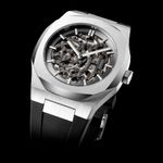 Ceas Barbati, D1 MILANO, SILVER SKELETON RUBBER AUTOMATIC D1-SKRJ01 fotografia produsului View 5 S