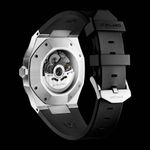 Ceas Barbati, D1 MILANO, SILVER SKELETON RUBBER AUTOMATIC D1-SKRJ01 fotografia produsului View 6 S