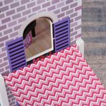 HOMCOM Casa de Papusi din Lemn pentru Copii 3 ani+ cu 12 Accesorii Roz fotografia produsului View 3 S