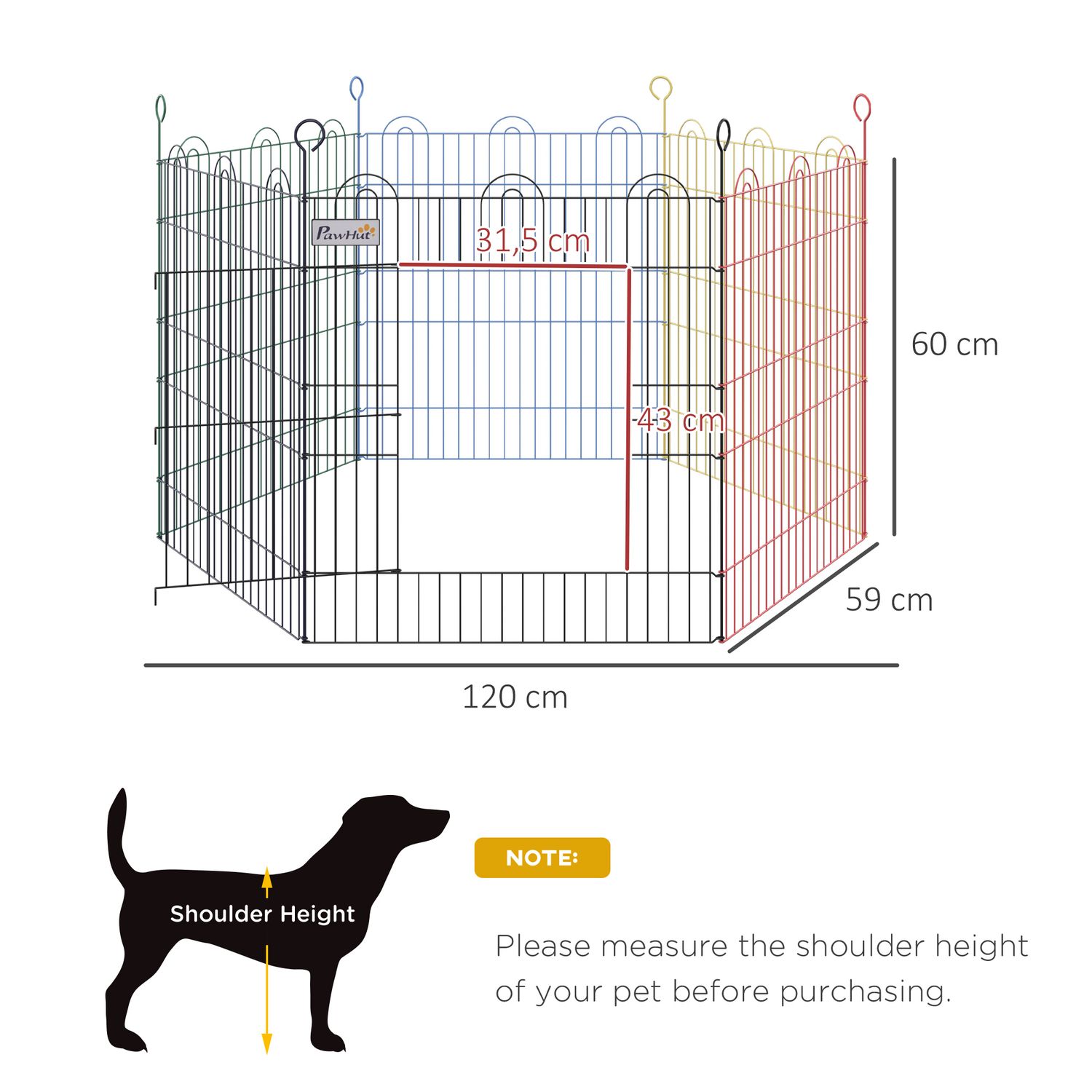 PawHut tarc modular pentru animale, sarma, 79x60cm fotografia produsului