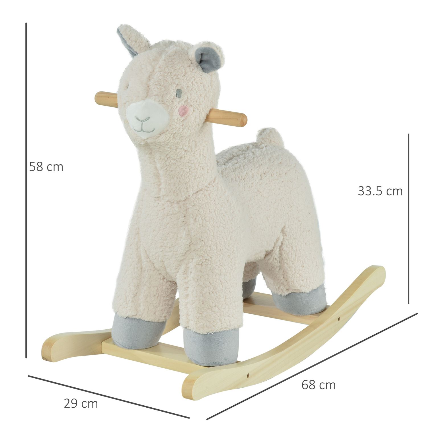 HOMCOM Cal tip Balansoar Forma de Alpaca pentru Copii 3-6 Ani din Plus Alb fotografia produsului View 2 L