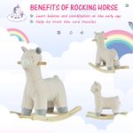 HOMCOM Cal tip Balansoar Forma de Alpaca pentru Copii 3-6 Ani din Plus Alb fotografia produsului View 5 S