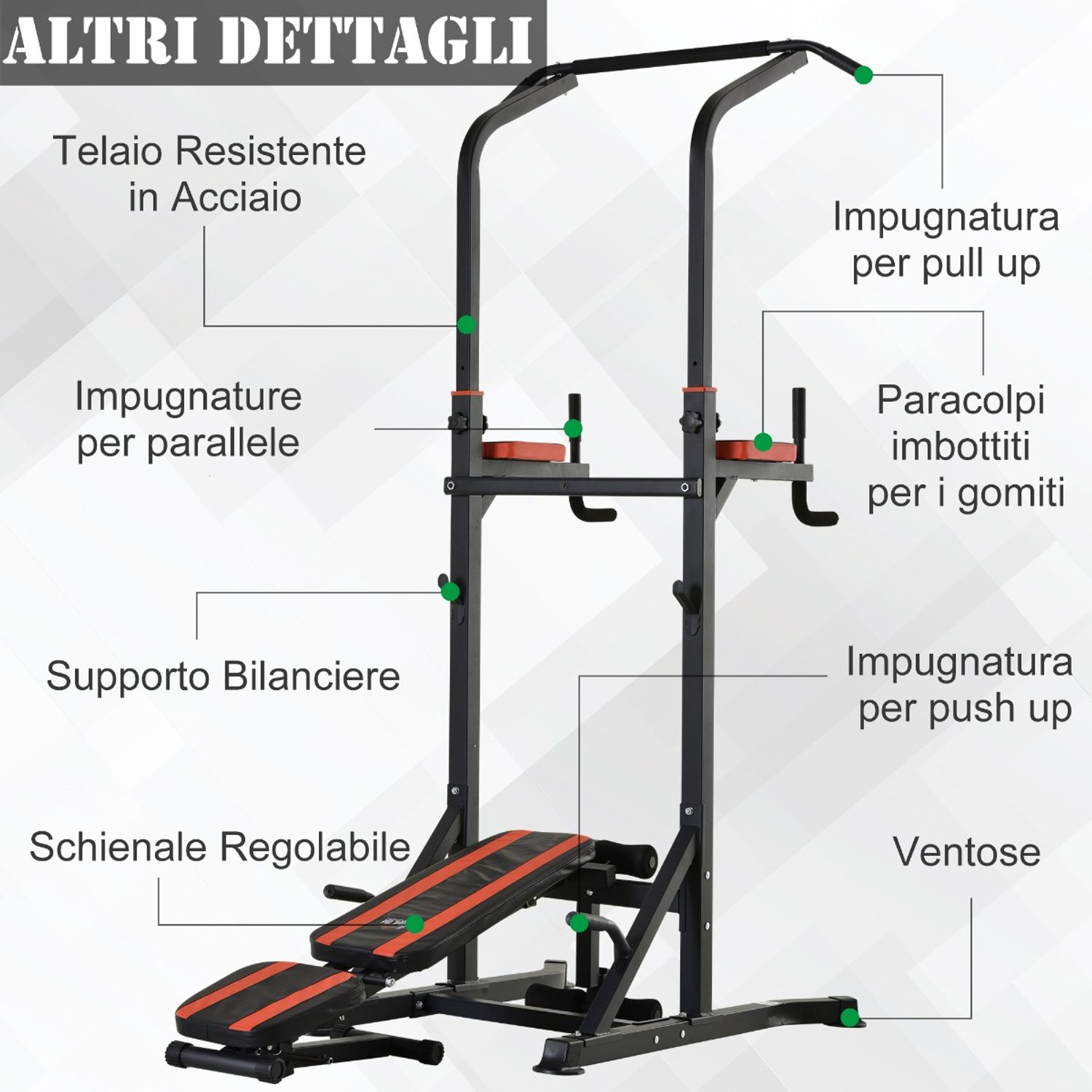 HomCom aparat pentru sport 92x178x200-236 cm, rosu fotografia produsului View 3 L