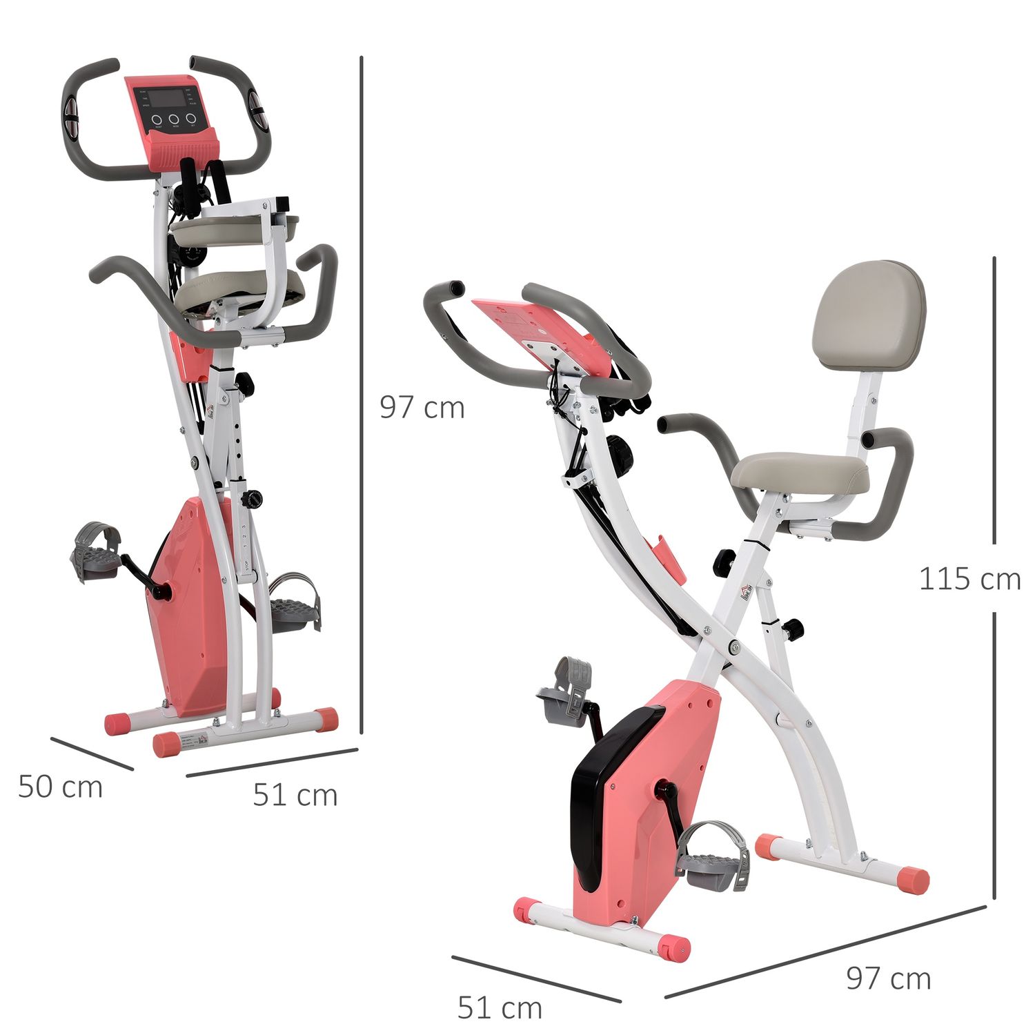 HomCom, bicicleta pliabila 2 in 1, 97x51x115 cm fotografia produsului View 2 L