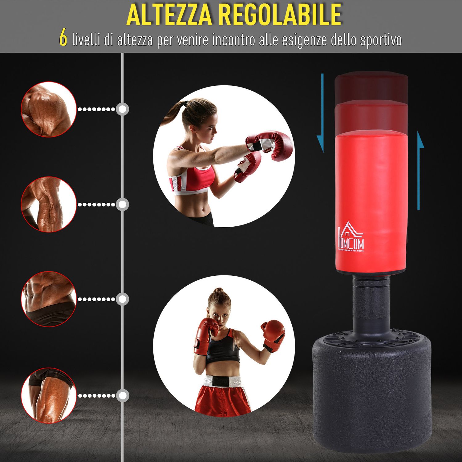 Homcom Sac de Box cu Inaltime Reglabila 145-172cm fotografia produsului View 6 L