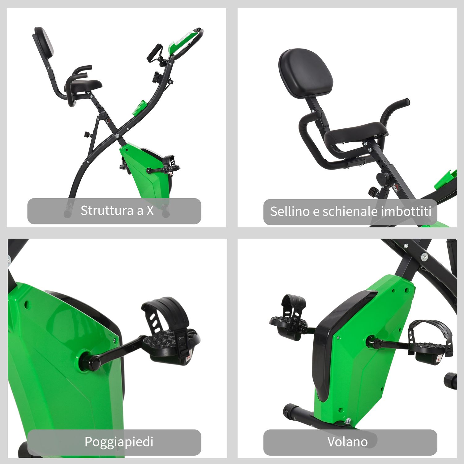 HOMCOM Bicicleta Pliabila 2 in 1 Rezistenta 8 Nivele Elastice pentru Brate fotografia produsului View 4 L