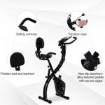 HOMCOM Bicicleta Magnetica Pliabila de Camera din Otel Negru cu Benzi Elastice fotografia produsului View 7 S