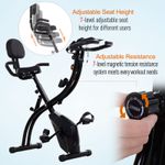 HOMCOM Bicicleta Magnetica Pliabila de Camera din Otel Negru cu Benzi Elastice fotografia produsului View 8 S