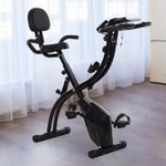 HOMCOM Bicicleta Magnetica Pliabila de Camera din Otel Negru cu Benzi Elastice fotografia produsului