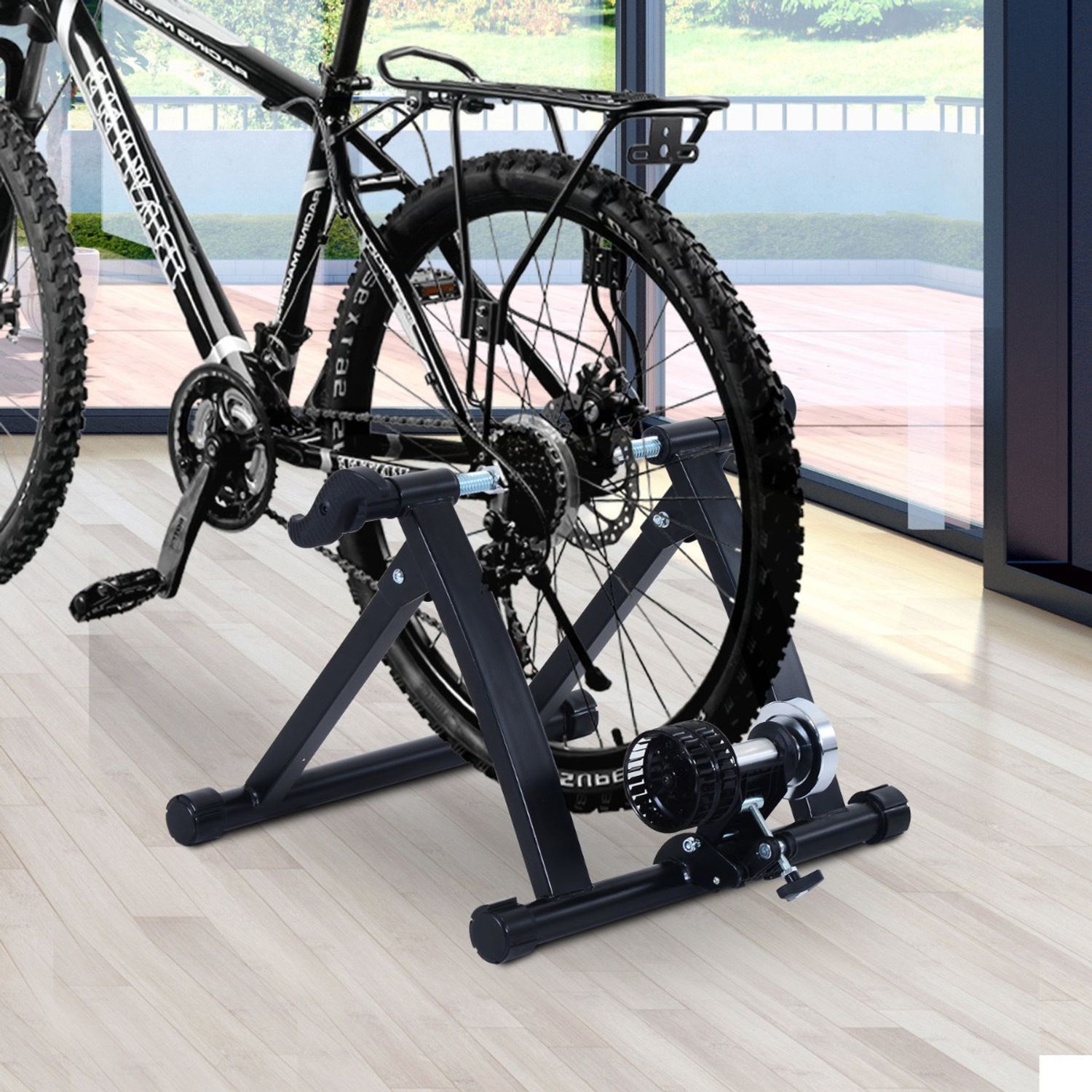 HomCom, suport rola pentru bicicleta si antrenamente, negru fotografia produsului