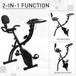 HOMCOM Bicicleta Magnetica Pliabila de Camera din Otel Negru cu Benzi Elastice fotografia produsului View 6 S