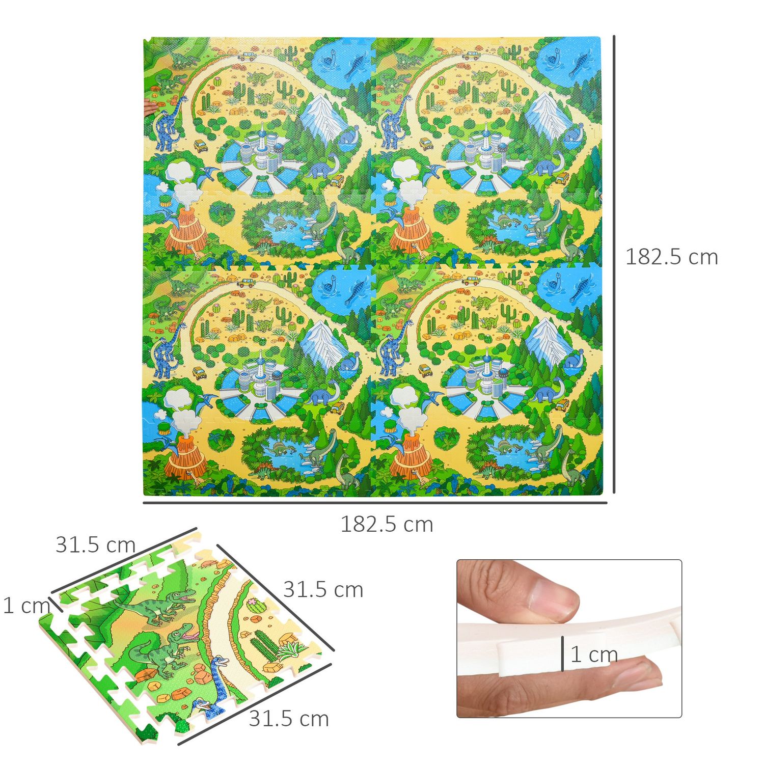HomCom covor puzzle 36 bucati, pentru 3.24㎡, material EVA fotografia produsului View 2 L