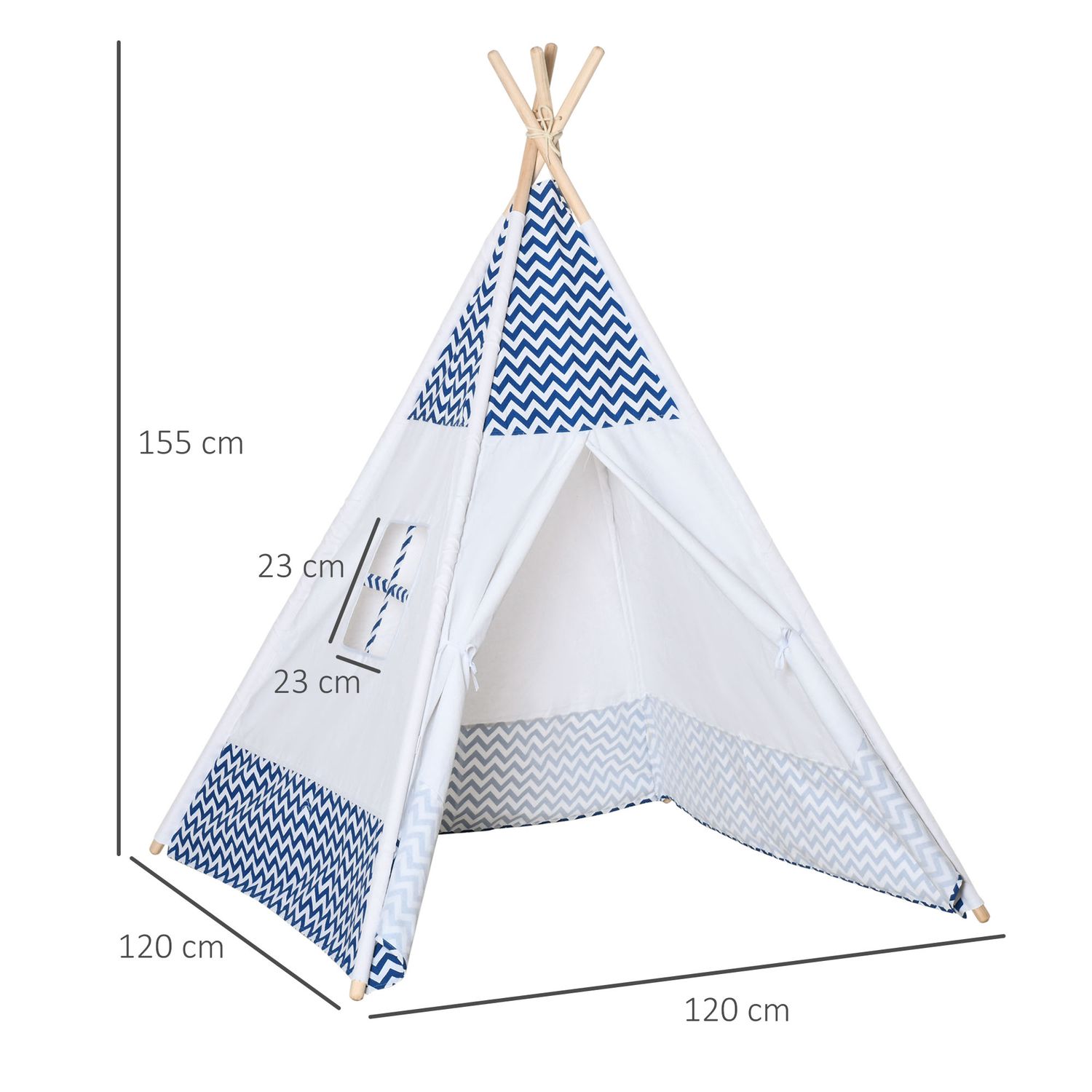 HomCom cort indian pentru copii, varsta 3-6 ani fotografia produsului View 2 L