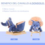 HomCom leagan elefant 60x33x45cm, albastru fotografia produsului View 4 S