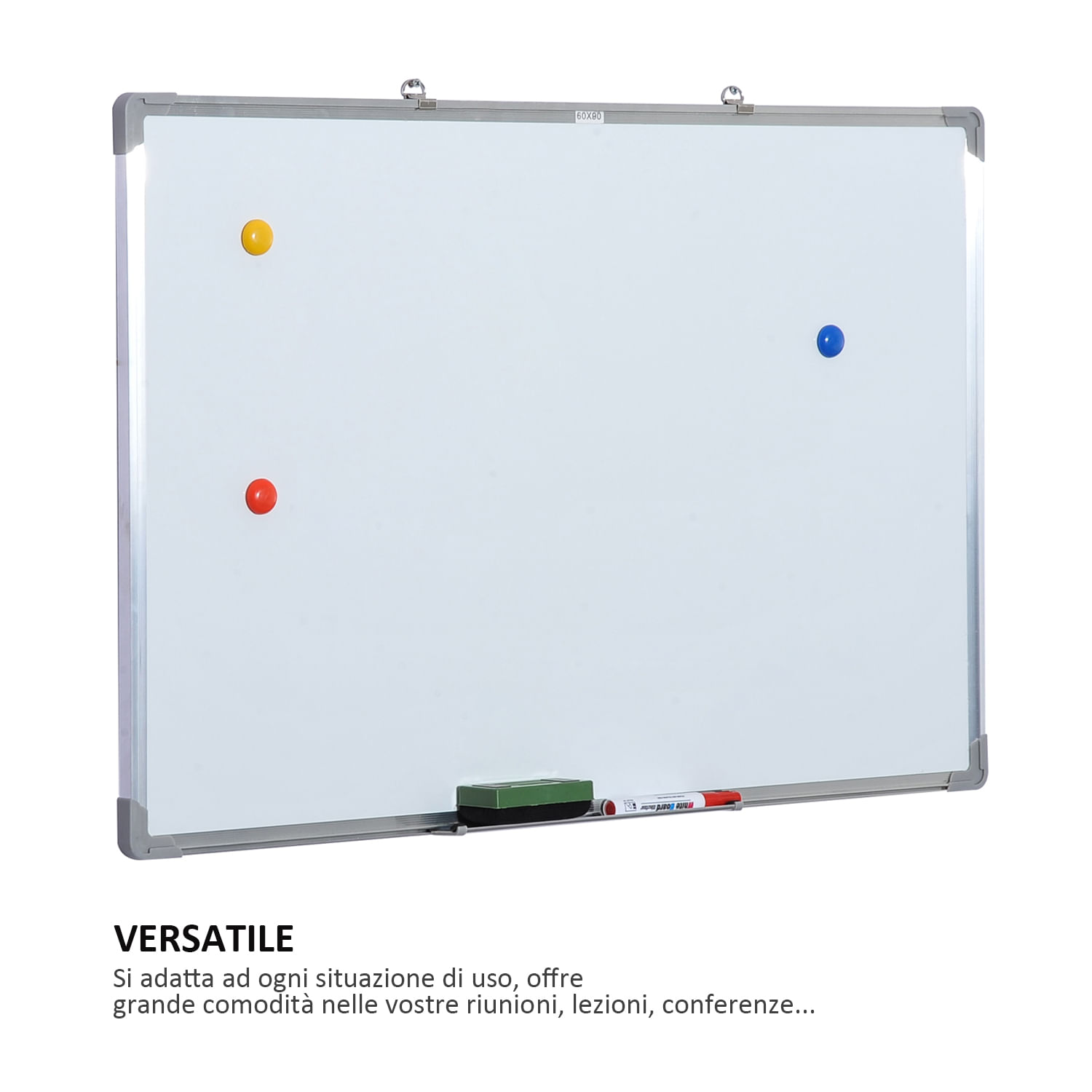 HomCom tabla magnetica pentru perete, 90 x 60 cm, alb fotografia produsului View 7 L