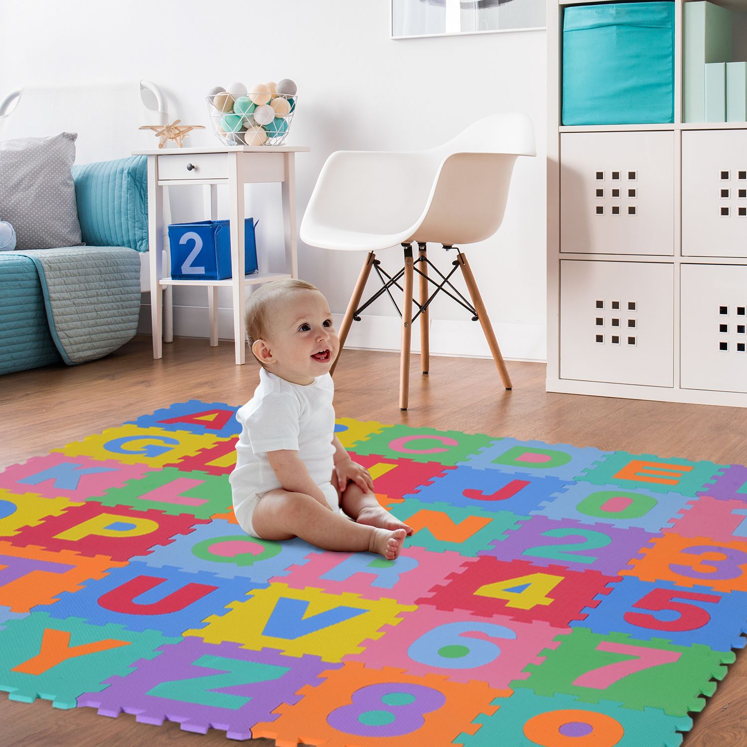 HomCom covor puzzle pentru copii, 36 piese, multicolor fotografia produsului