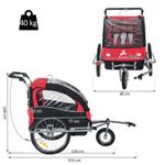 HomCom carucior tip remorca 2 in 1, pentru copii, rosu-negru fotografia produsului View 2 S