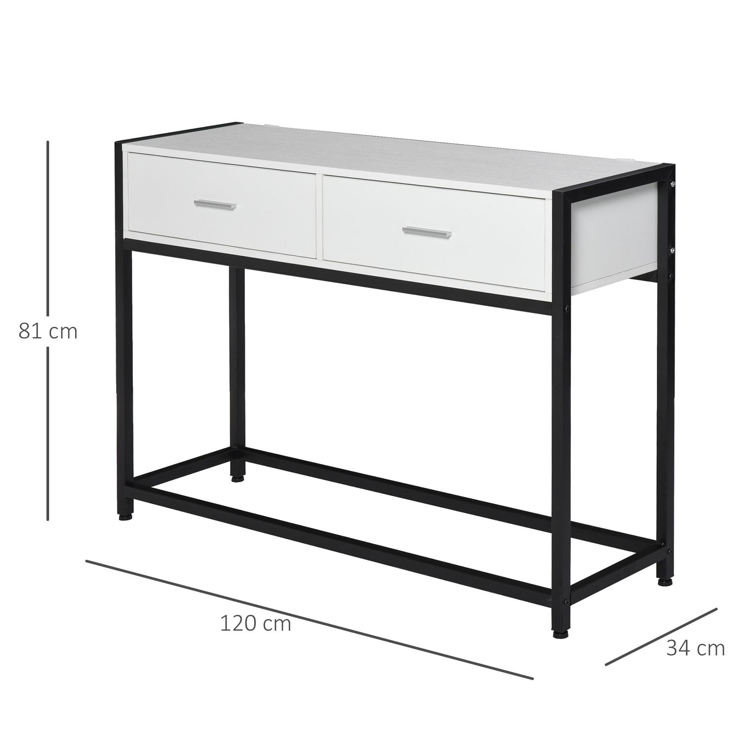 HomCom masa consola cu 2 sertare, 120x34x81cm fotografia produsului View 2 L