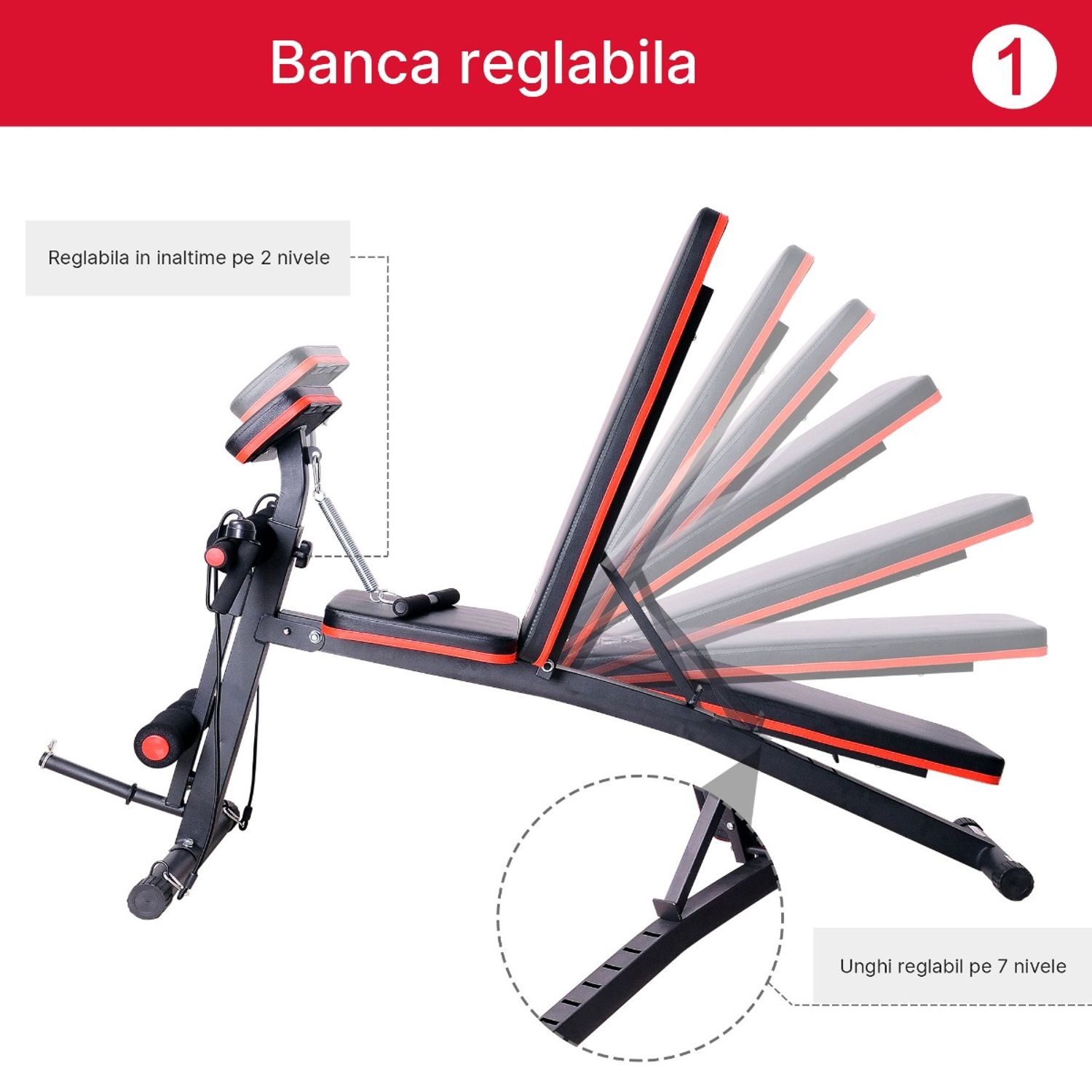 HomCom banca multifunctionala pentru antrenament complet fotografia produsului View 7 L