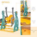 HOMCOM Tobogan pentru copii +18 luni cu leagan multicolor 152x149x107cm fotografia produsului View 5 S