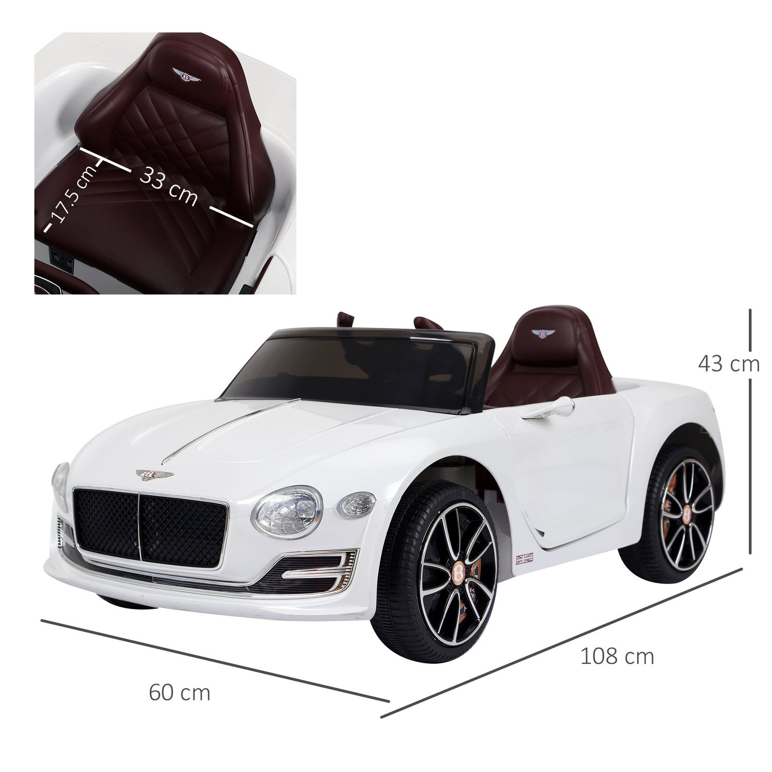 HOMCOM Masina Electrica Copii Bentley Conducere manuala si Telecomanda fotografia produsului View 2 L