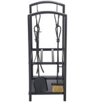 Outsunny Caseta pentru Lemne cu Set Unelte pentru Semineu in Otel Negru 40 x 30 x 74.5 cm fotografia produsului View 3 S