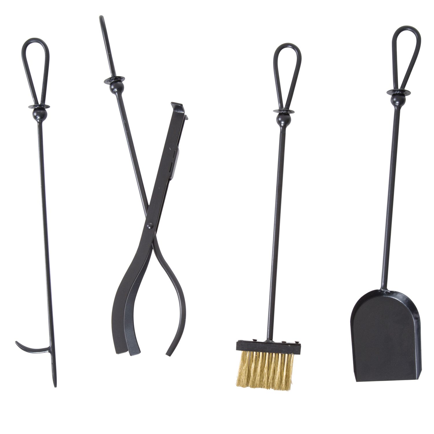 Outsunny Caseta pentru Lemne cu Set Unelte pentru Semineu in Otel Negru 40 x 30 x 74.5 cm fotografia produsului View 8 L