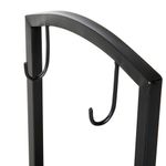 Outsunny Caseta pentru Lemne cu Set Unelte pentru Semineu in Otel Negru 40 x 30 x 74.5 cm fotografia produsului View 4 S