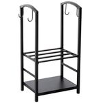 Outsunny Caseta pentru Lemne cu Set Unelte pentru Semineu in Otel Negru 40 x 30 x 74.5 cm fotografia produsului View 5 S