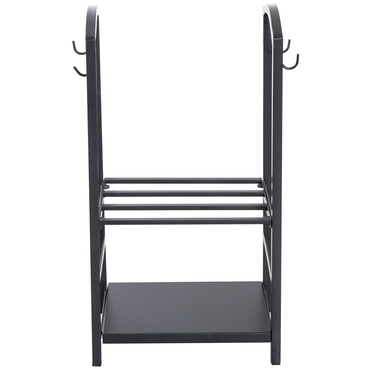 Outsunny Caseta pentru Lemne cu Set Unelte pentru Semineu in Otel Negru 40 x 30 x 74.5 cm fotografia produsului View 6 L