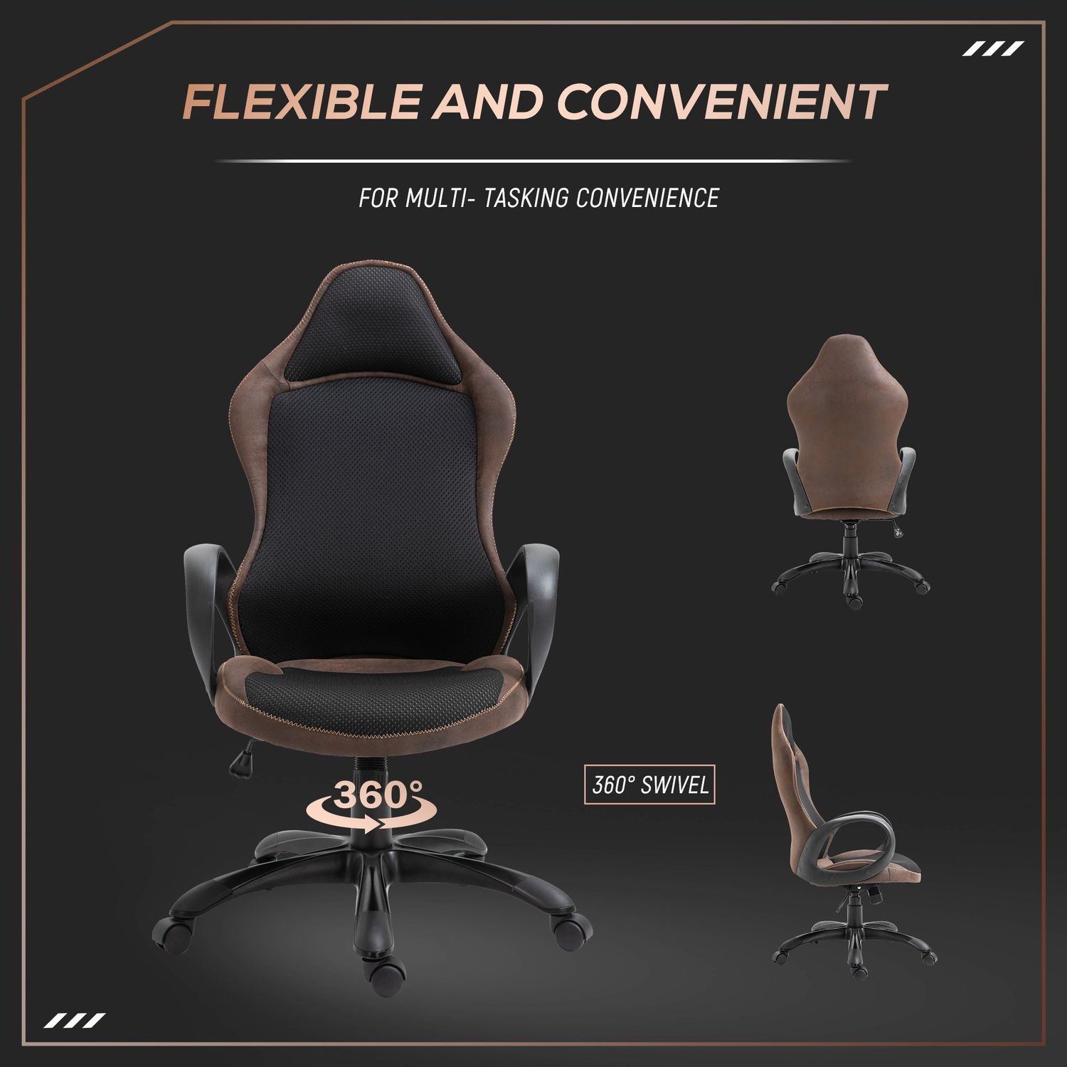 Vinsetto Scaun Gaming Reglabil pe Inaltime si Balansoar, Pivotant 360&deg; fotografia produsului View 7 L