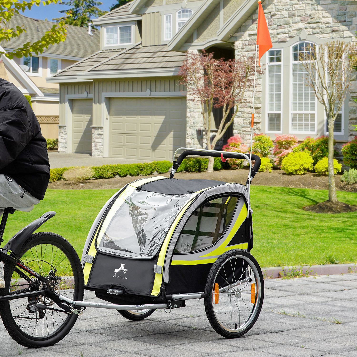 HOMCOM Remorca pentru bicicleta pentru copii 2 in 1 fotografia produsului View 7 L