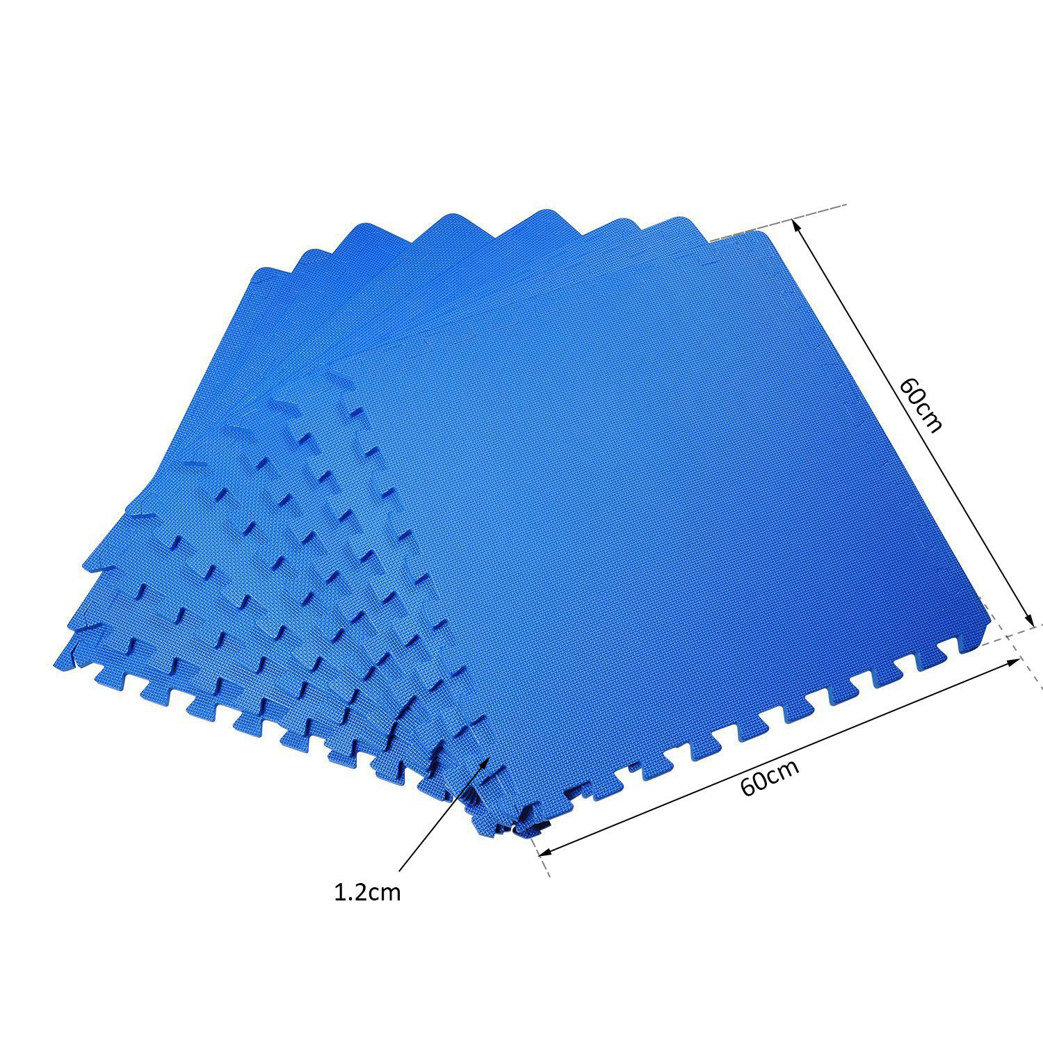 HomCom set covor tip puzzle 8 bucati, 60x60cm, albastru fotografia produsului View 2 L