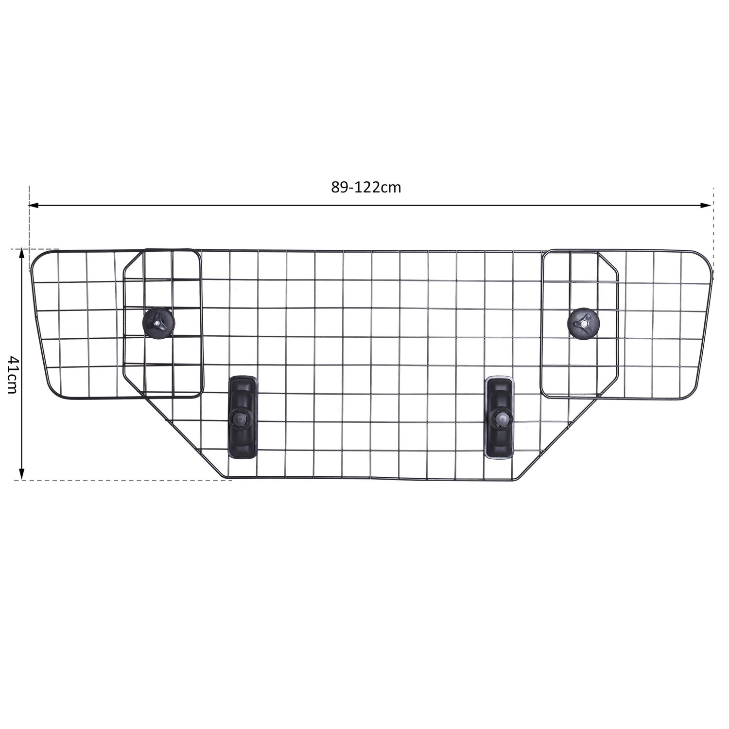 Pawhut bariera protectie auto, caini 89-122x41cm, neagra fotografia produsului View 2 L