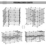 PawHut, tarc modular pentru animale, 35x35cm, negru fotografia produsului View 4 S