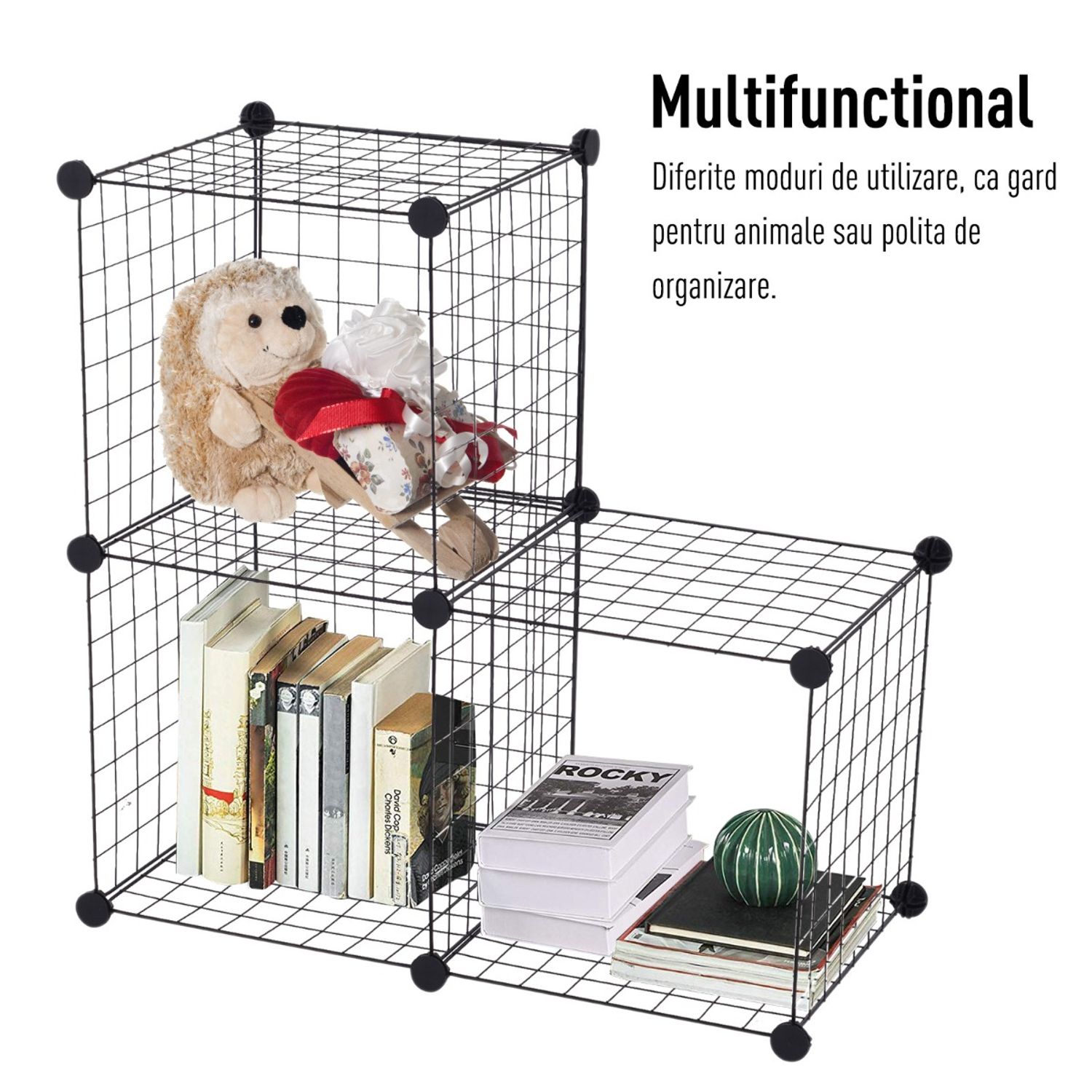 PawHut, tarc modular pentru animale, 35x35cm, negru fotografia produsului View 5 L