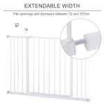 PawHut gard protectie caini, extensibil, 76-107cm, alb fotografia produsului View 3 S
