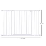PawHut gard protectie caini, extensibil, 76-107cm, alb fotografia produsului View 2 S