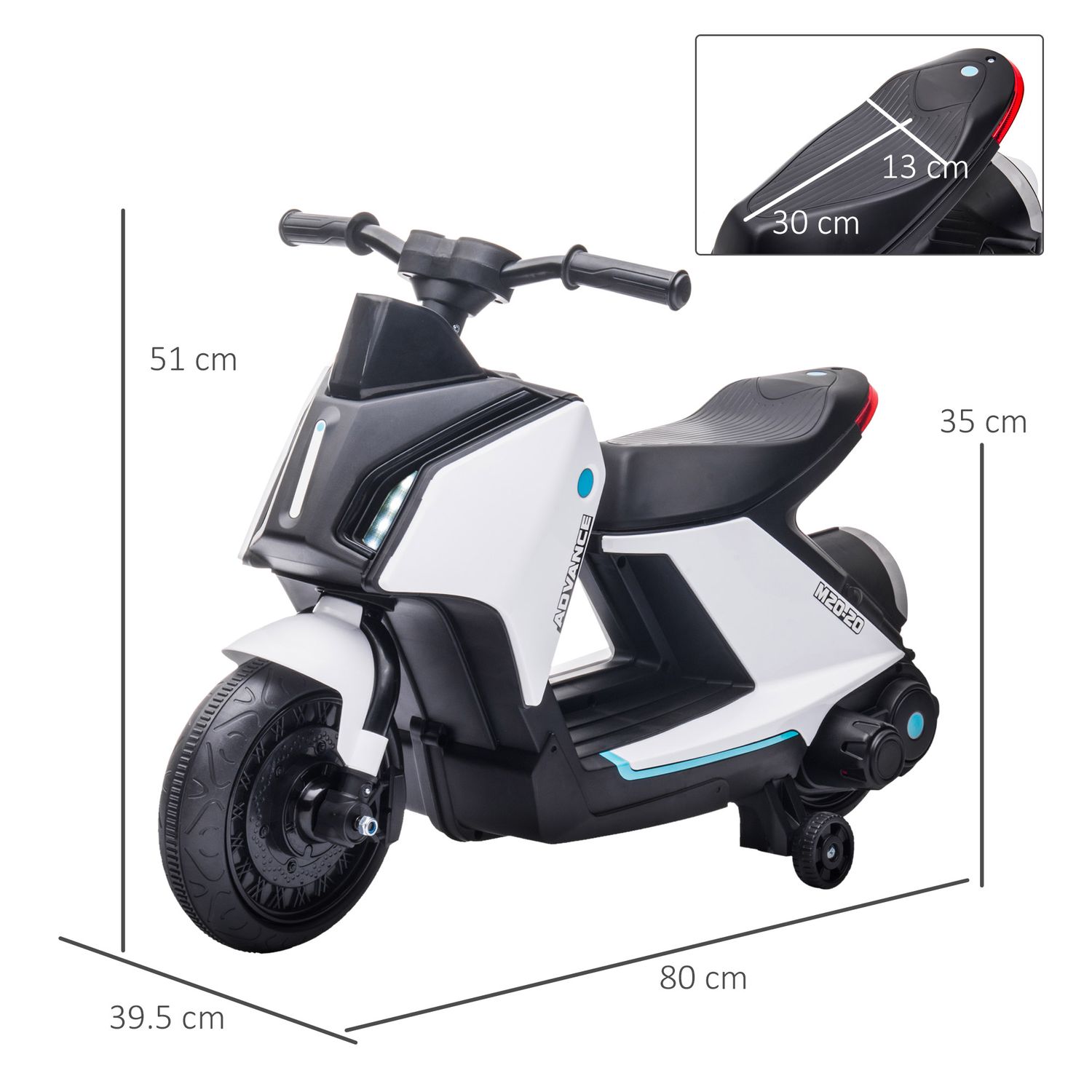 HomCom motocicleta electrica pentru copii 6V, alba fotografia produsului View 2 L