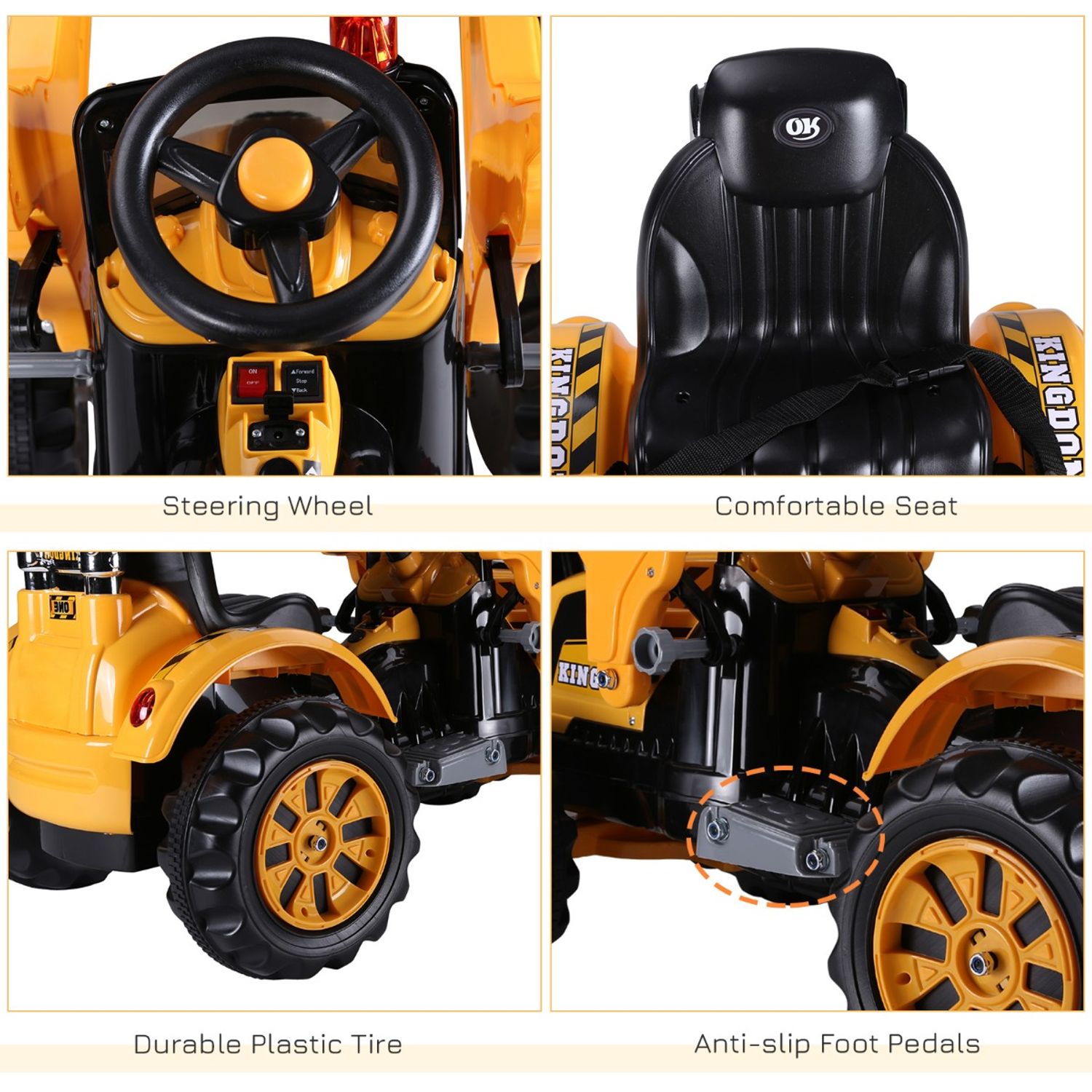 HomCom excavator electric pentru copii, 2.5KM/h fotografia produsului View 7 L