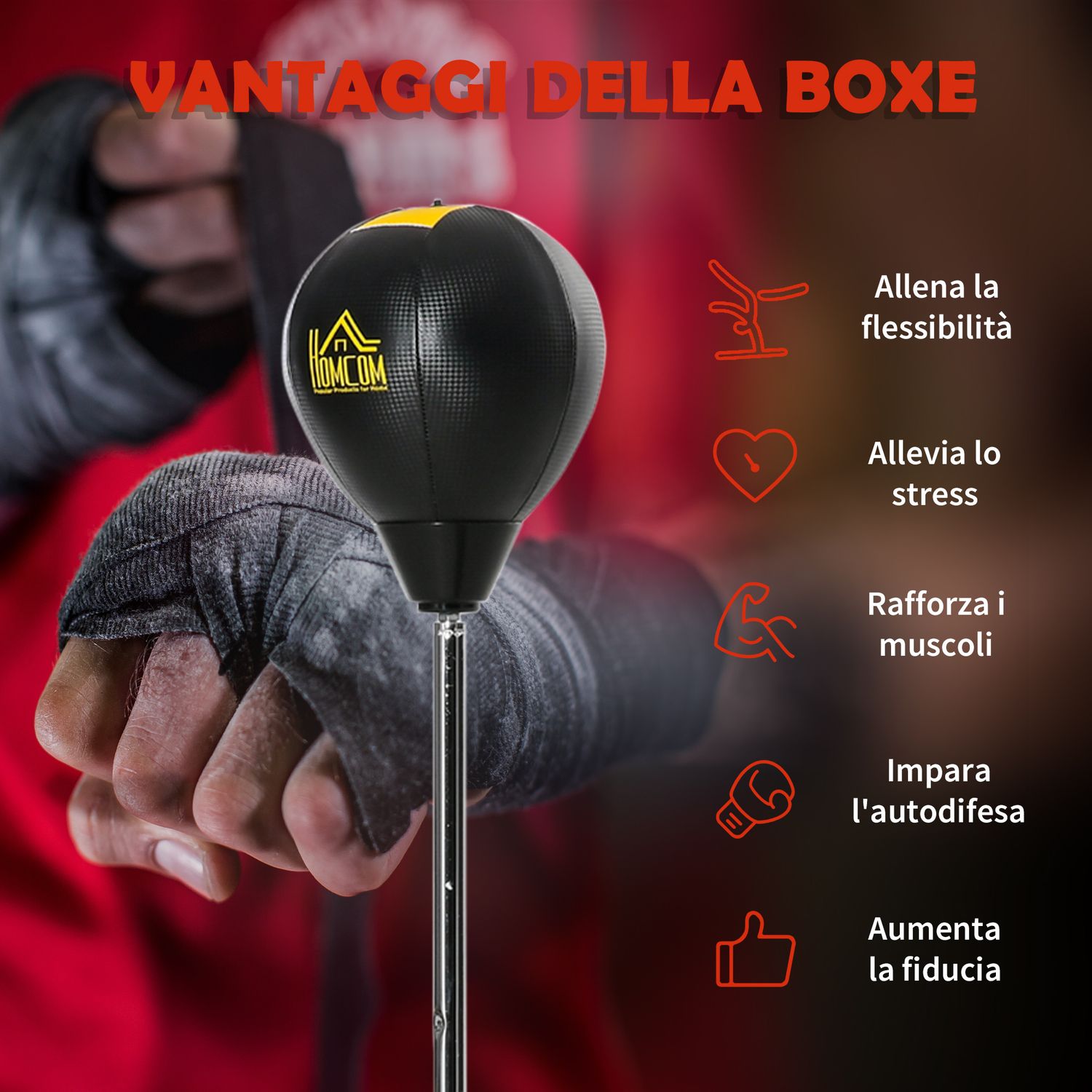 HomCom sac de box, 45x45x133-151cm, auriu fotografia produsului View 3 L