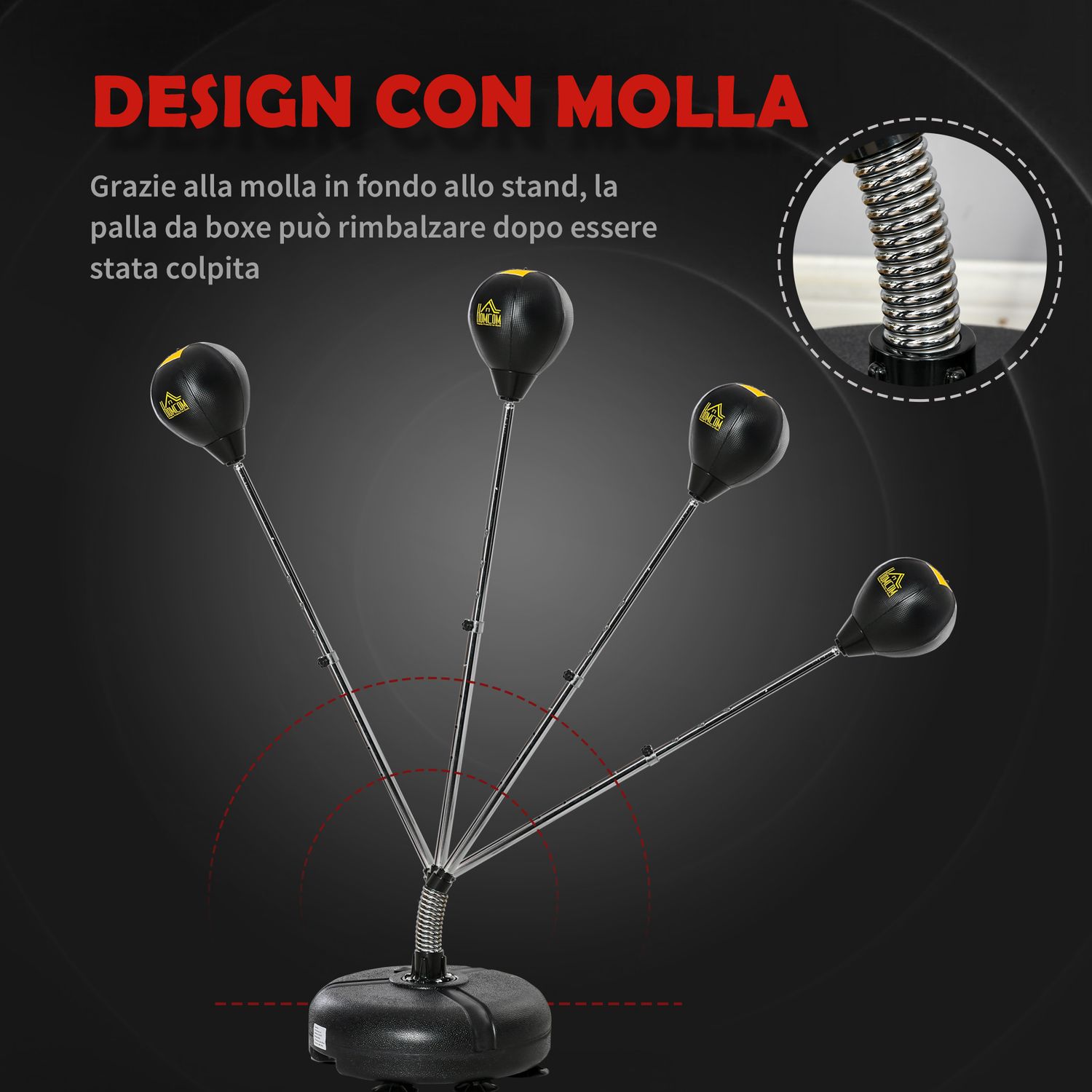 HomCom sac de box, 45x45x133-151cm, auriu fotografia produsului View 7 L