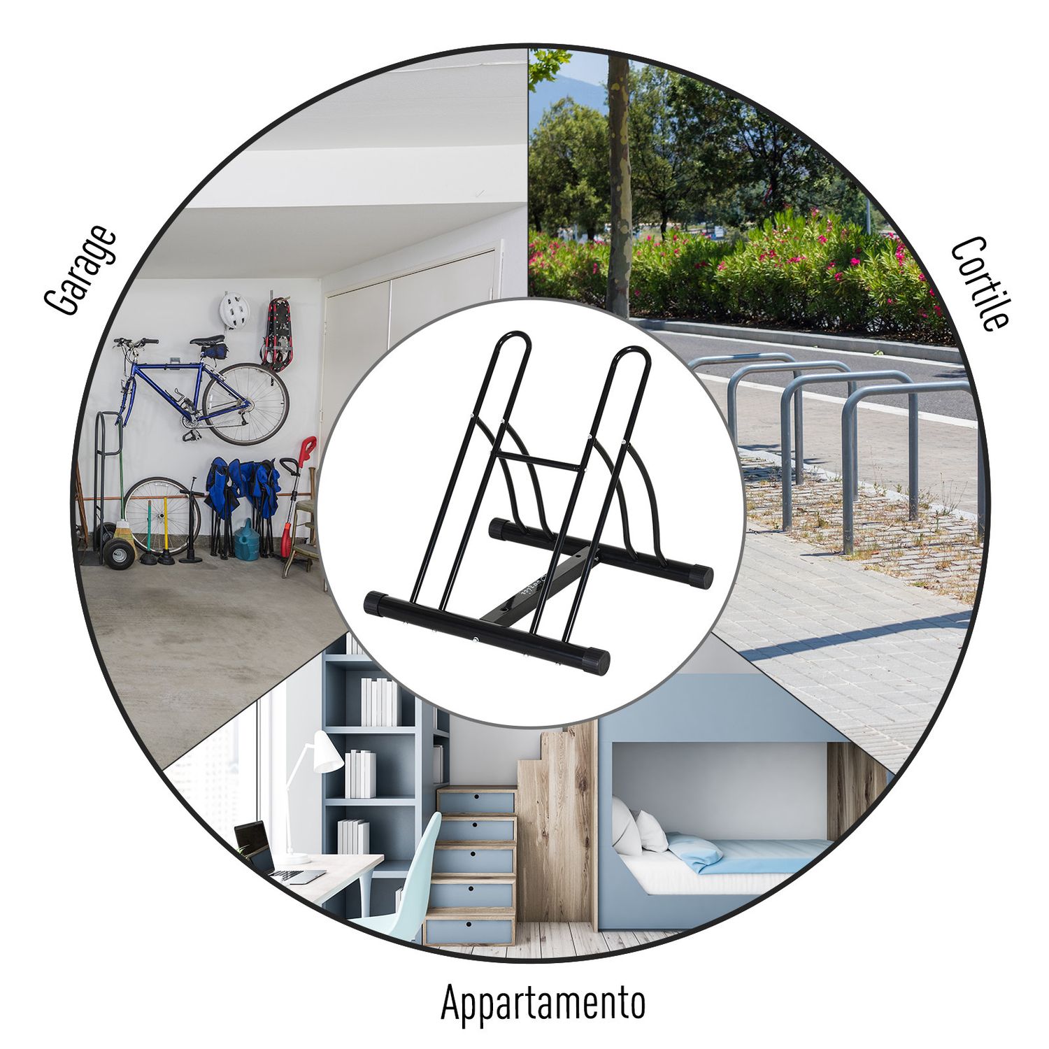 HomCom suport biciclete pentru interior/exterior, 60x54x57 cm fotografia produsului View 7 L